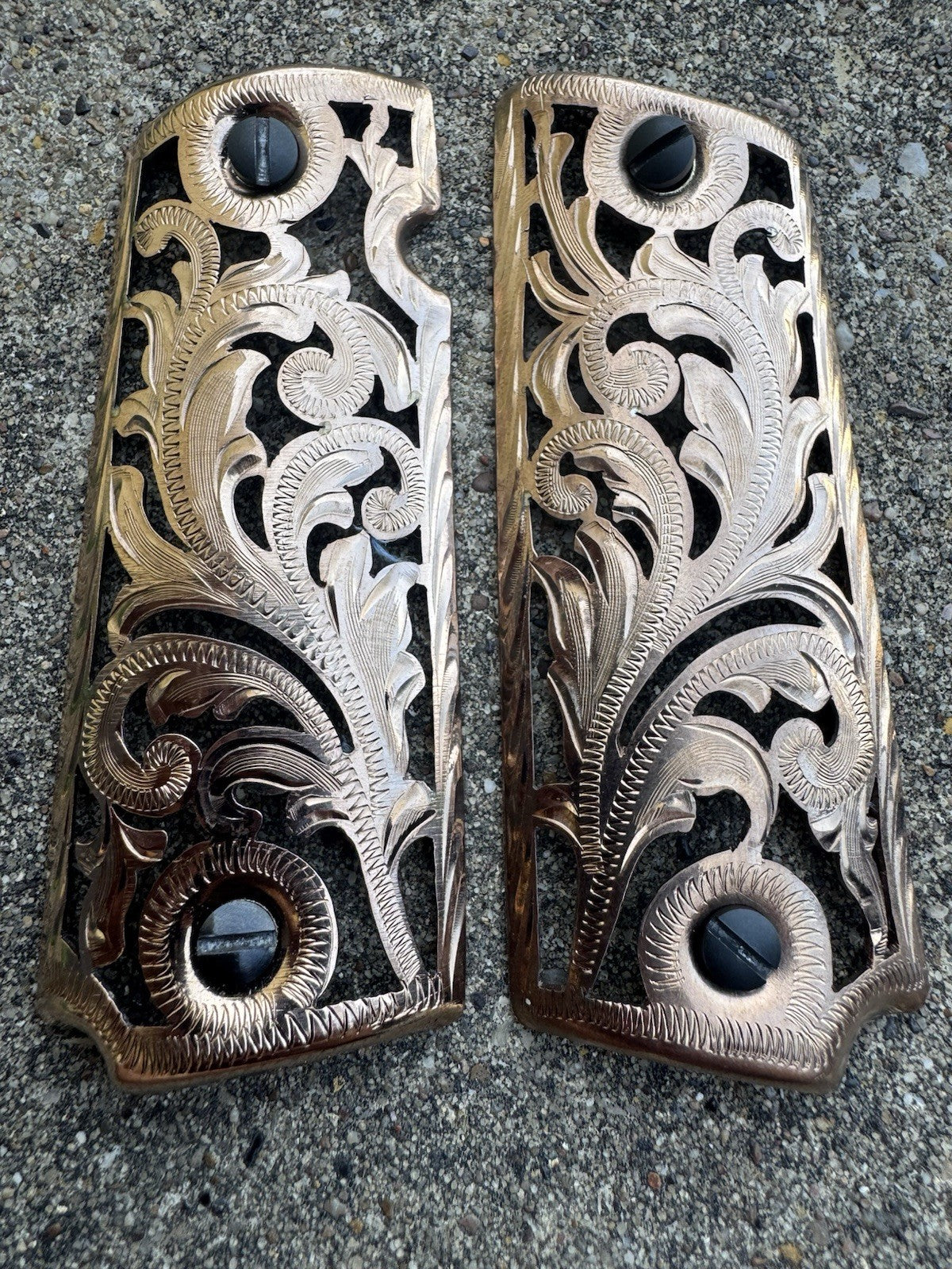1911 45 38 Super Full Size Rose Gold Gun Pistol Grip Cachas Chapeado & Screws