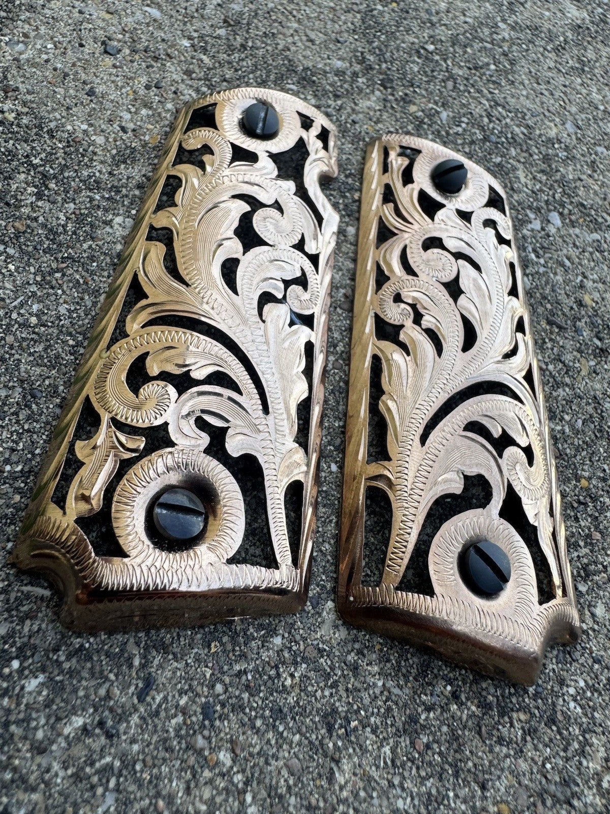 1911 45 38 Super Full Size Rose Gold Gun Pistol Grip Cachas Chapeado & Screws