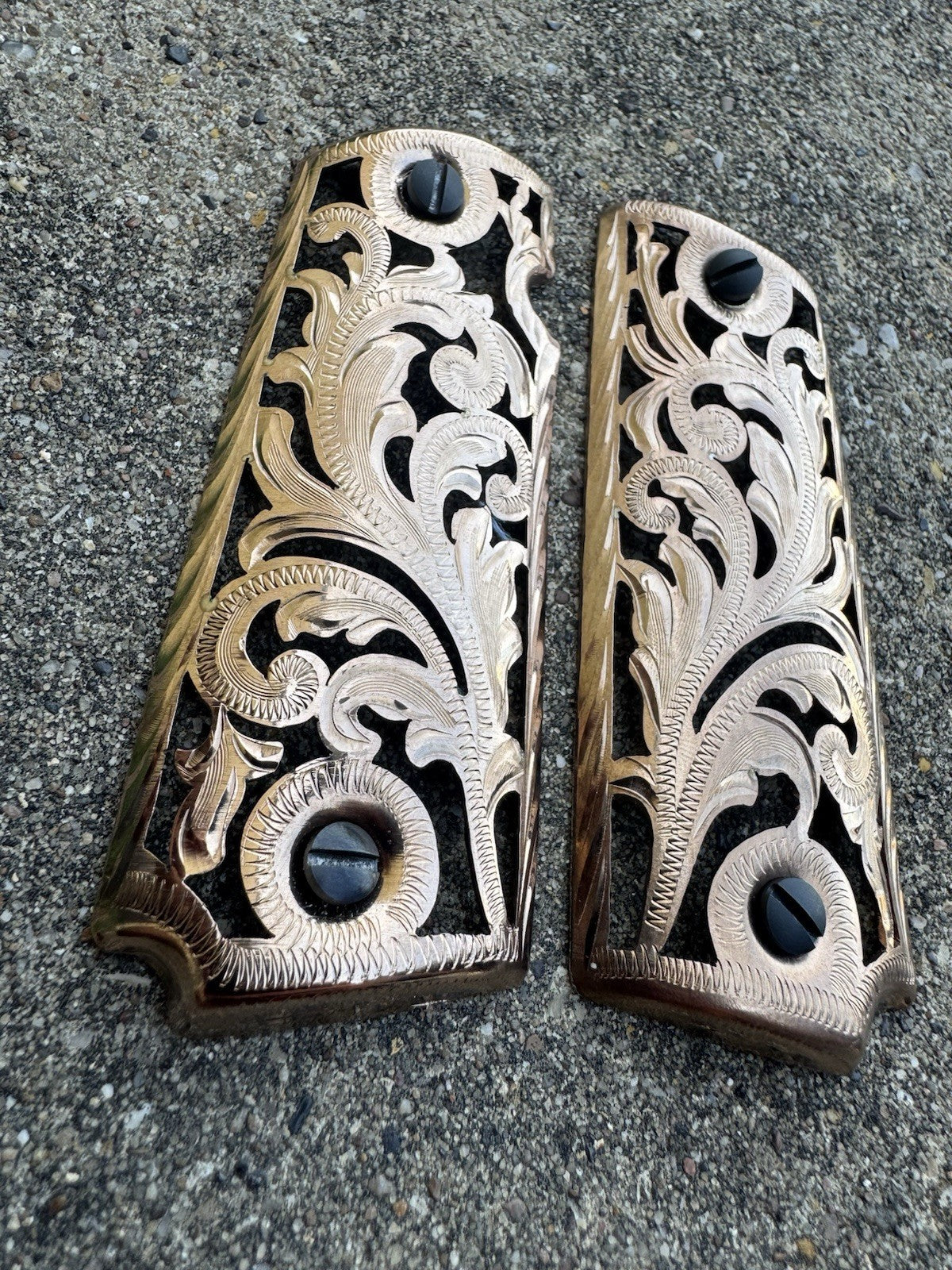 1911 45 38 Super Full Size Rose Gold Gun Pistol Grip Cachas Chapeado & Screws
