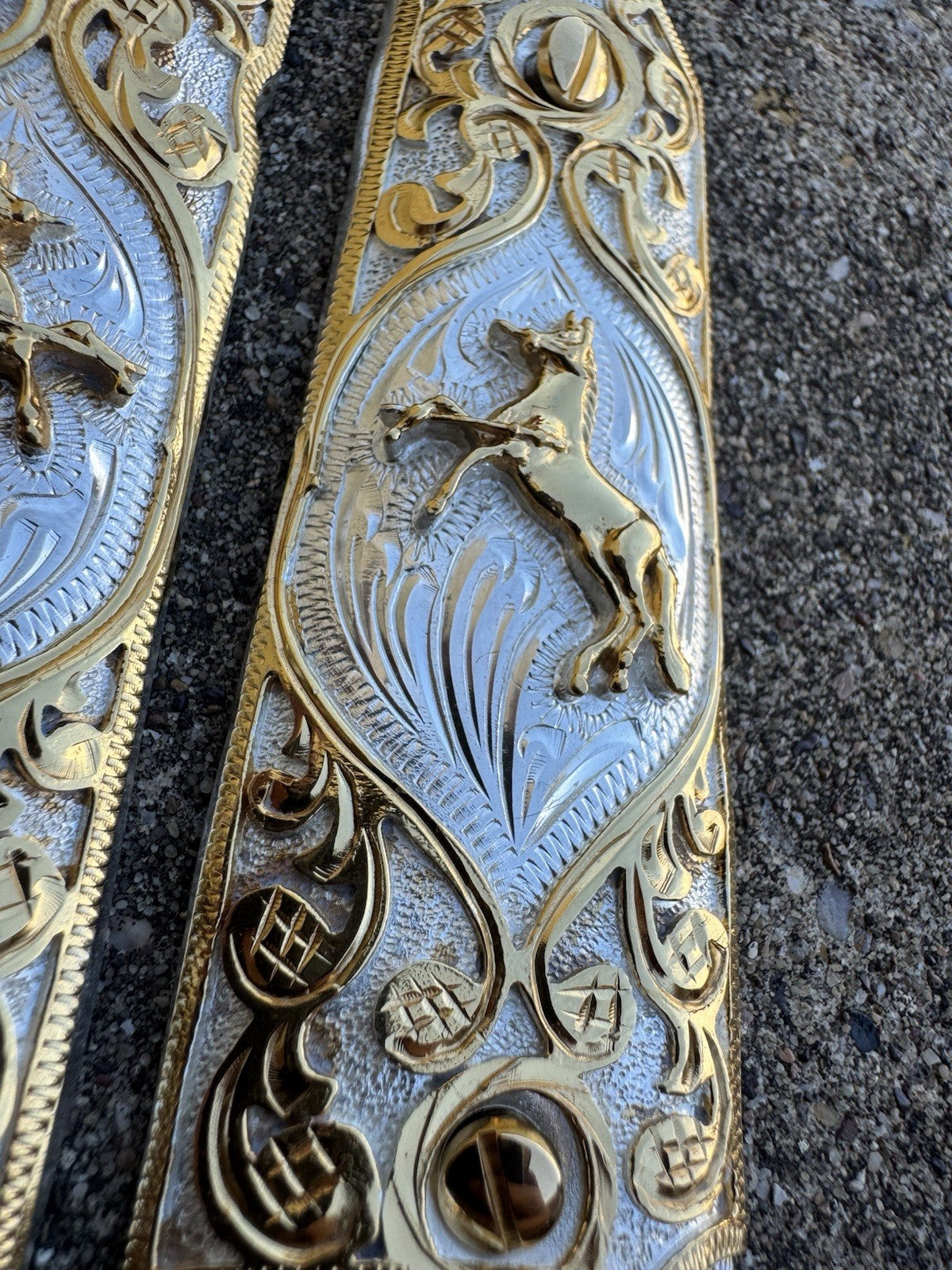 1911 45 38 Super Full Size Colt Horse Gold Gun Pistol Grip Cachas & 24K Screws