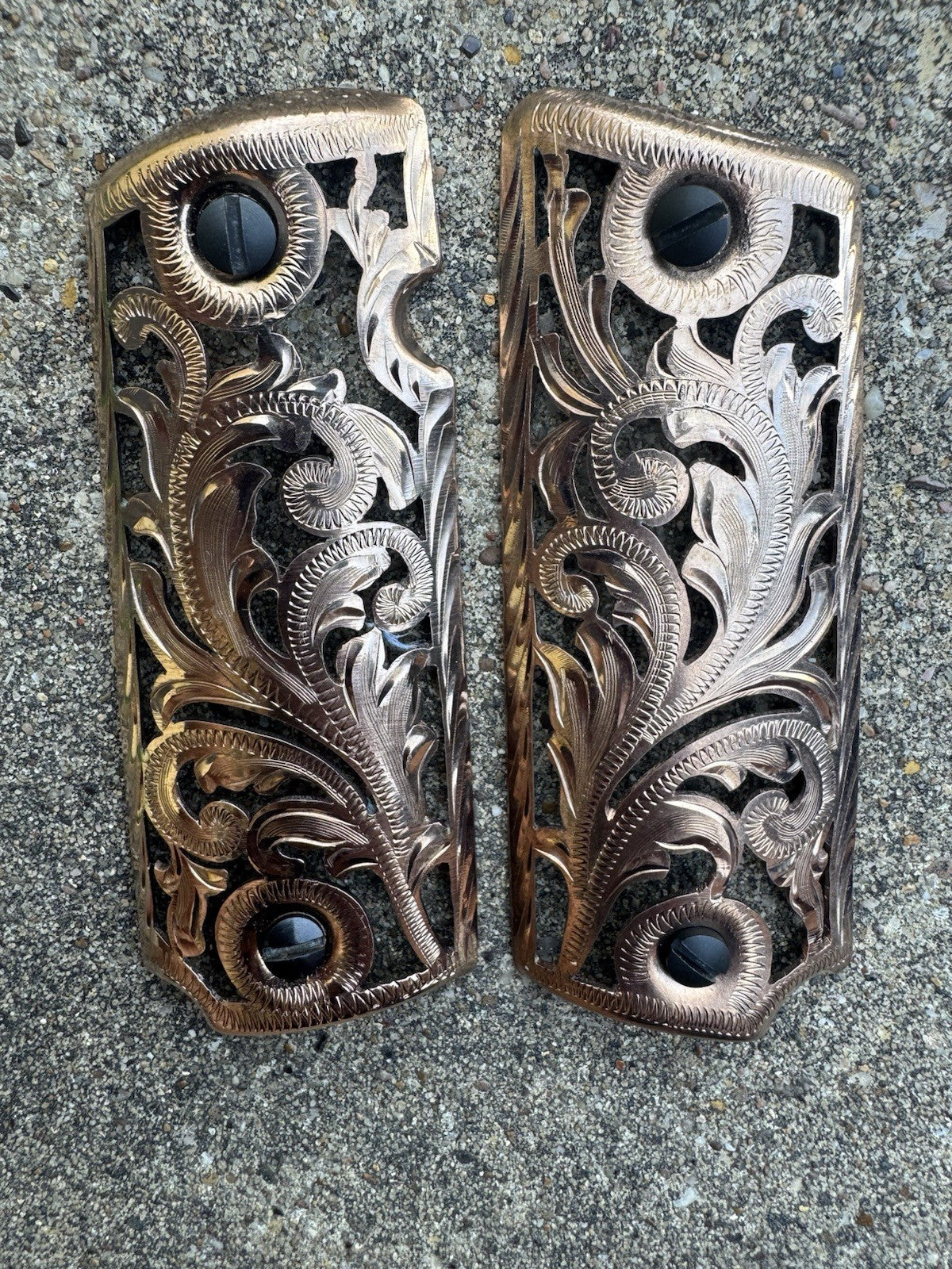 1911 45 38 Super Full Size Rose Gold Gun Pistol Grip Cachas Chapeado & Screws