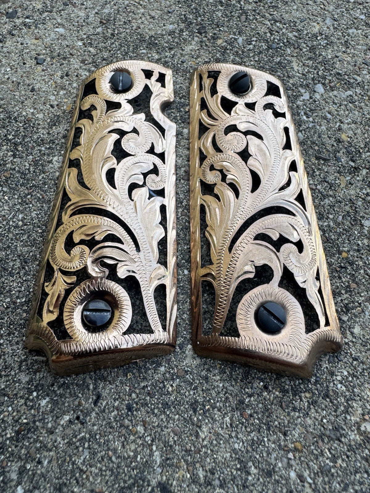 1911 45 38 Super Full Size Rose Gold Gun Pistol Grip Cachas Chapeado & Screws
