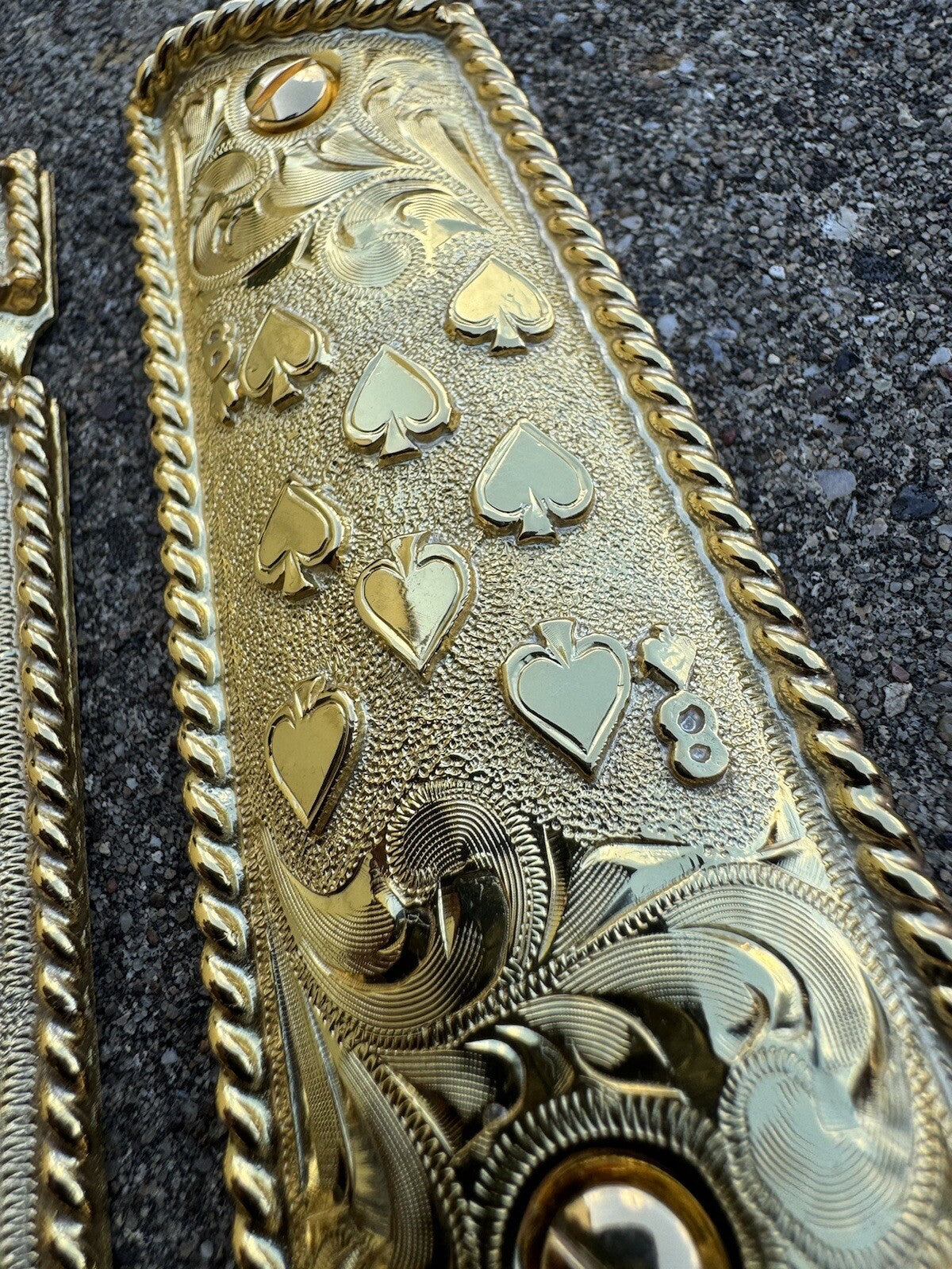 1911 45 38 Super Full Size Ace Deck Of Cards Gold Gun Grip Cachas & 24K Screws