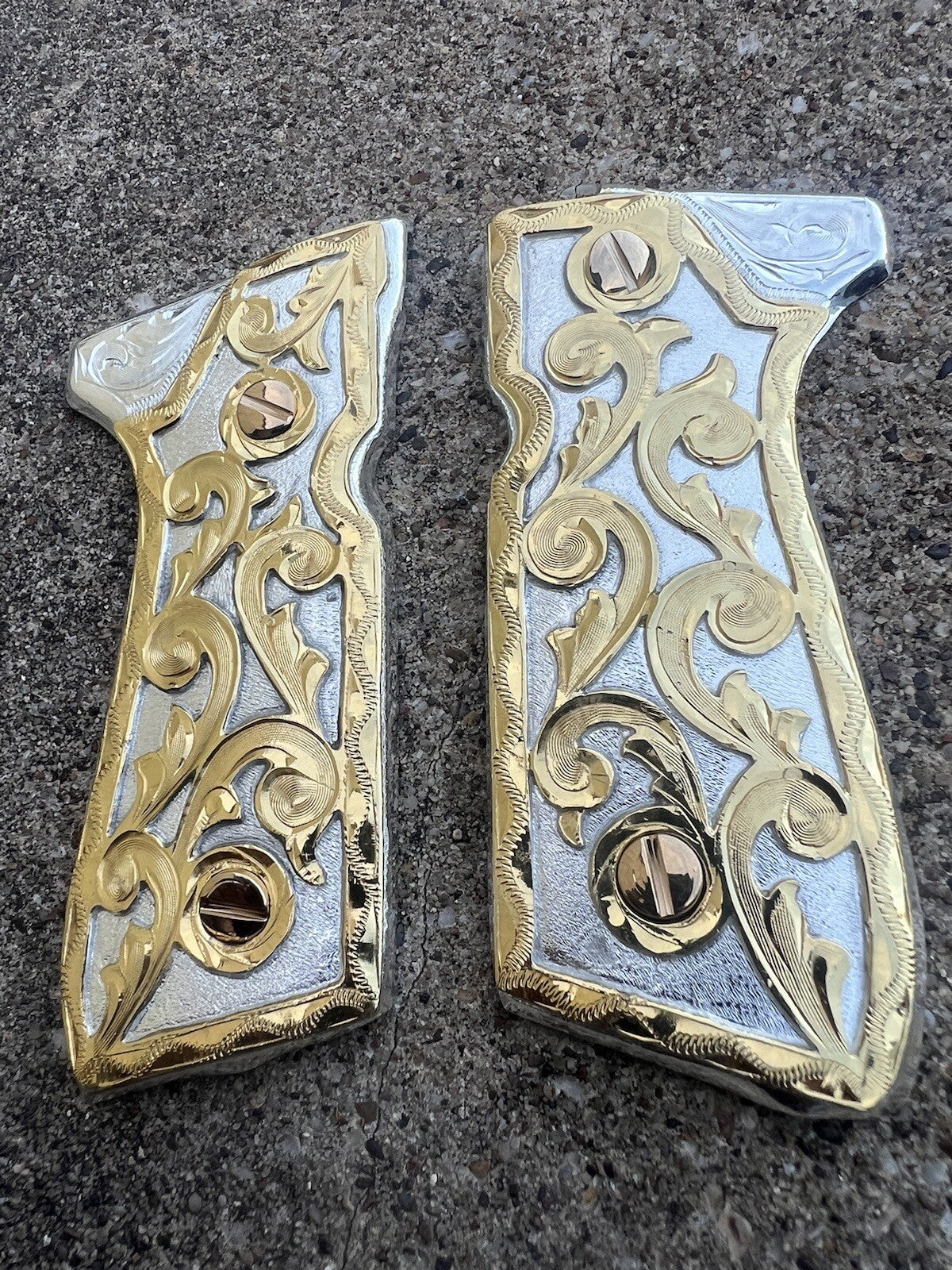 Beretta 92FS Cachas Gold Plated Pistol Custom Grips & 24K Gold Screws