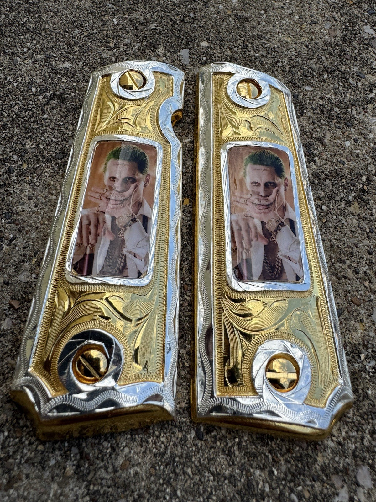 1911 45 38 Super Full Size Joker Gold Gun Pistol Grip Cachas & 24K Screws