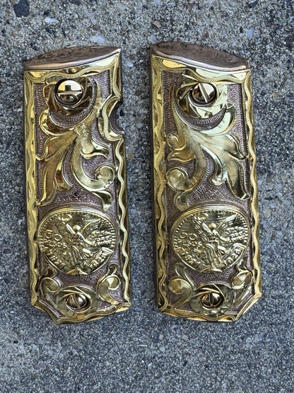 1911 45 38 Super Full Size Centenario Rose Gold Gun Grip Cachas & 24K Screws