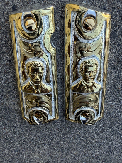 1911 45 38 Super Full Size Gold Gun Pistol Grip Cachas Chapeado & 24K Screws