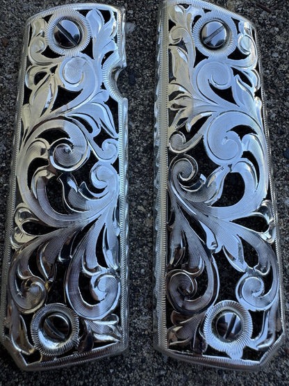 1911 45 38 Super Full Size Gun Pistol Grip Cachas & Polished Screws