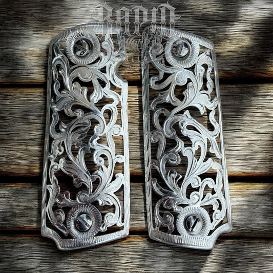 1911 45 38 Super Full Size Gun Pistol Grip Cachas & Polished Screws