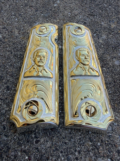 1911 45 38 Super Full Size Gold Gun Pistol Grip Cachas & 24K Screws