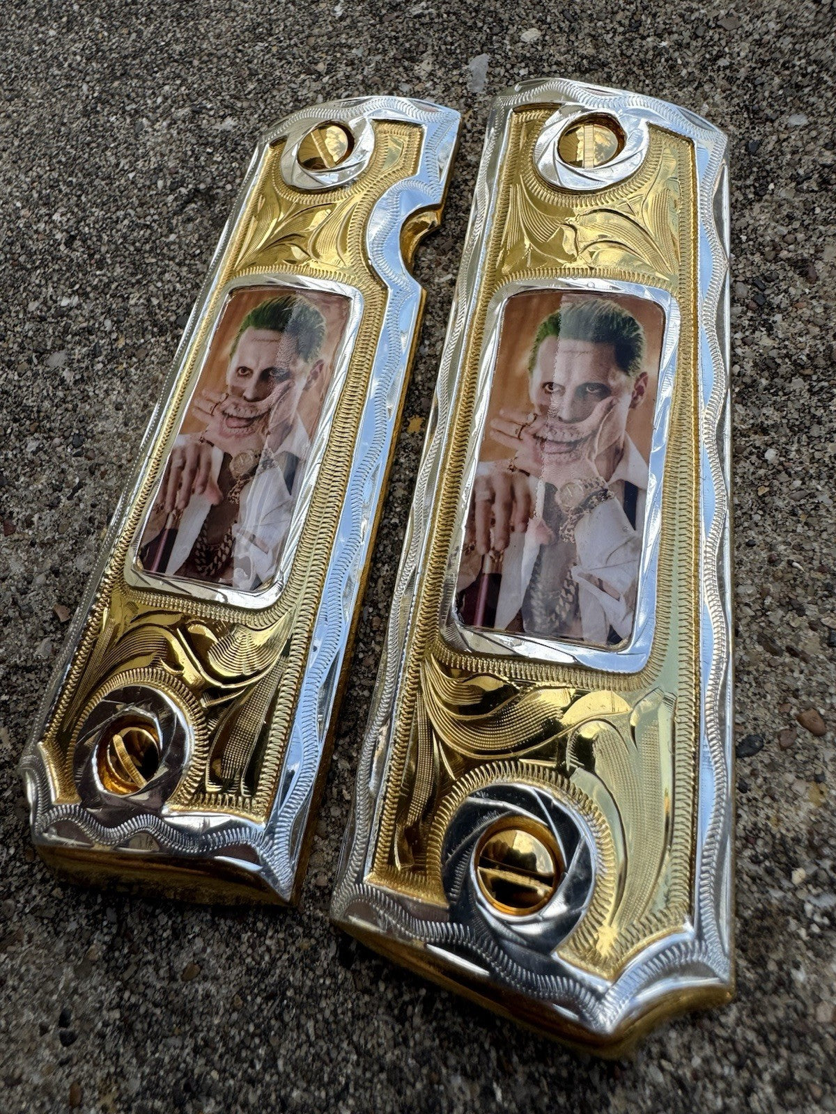1911 45 38 Super Full Size Joker Gold Gun Pistol Grip Cachas & 24K Screws