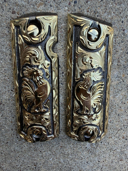 1911 45 38 Super Full Size Gallo Gold Gun Pistol Grip Cachas & 24K Screws