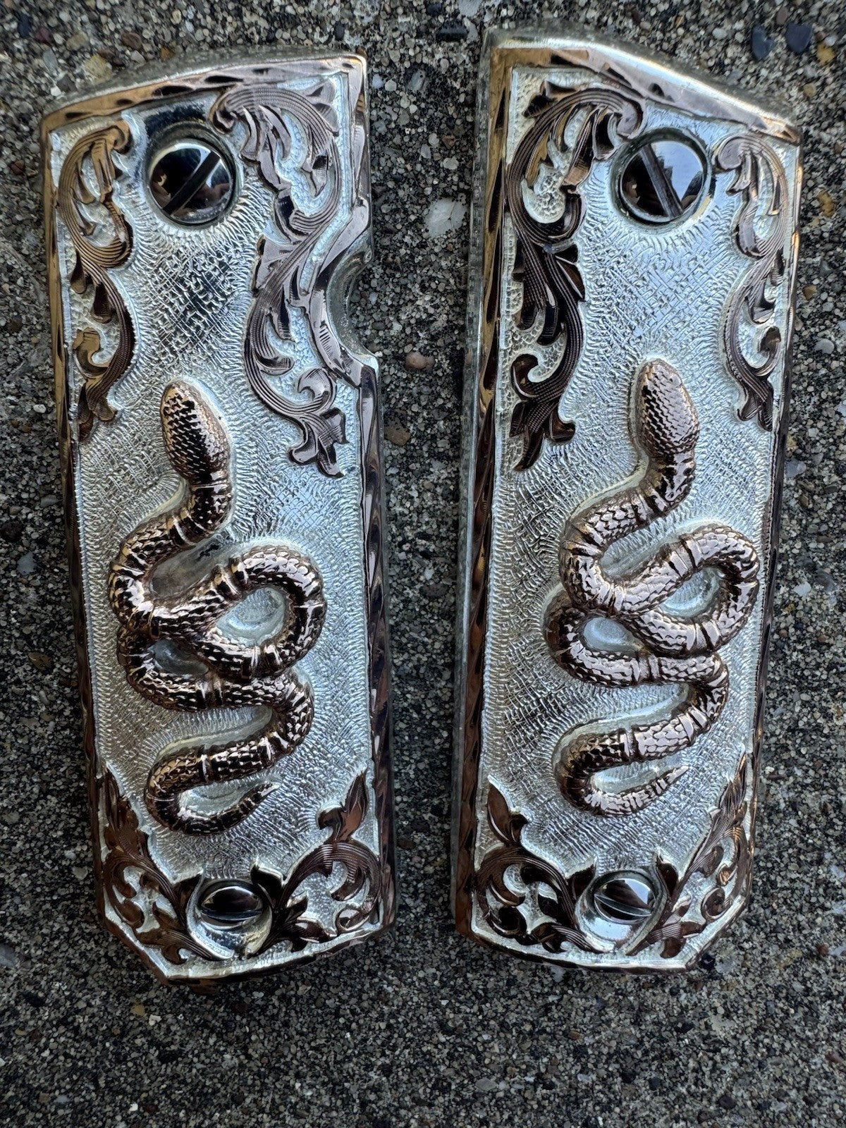 1911 45 38 Super Full Size Rose Gold Snake Gun Pistol Grip Cachas & Screws