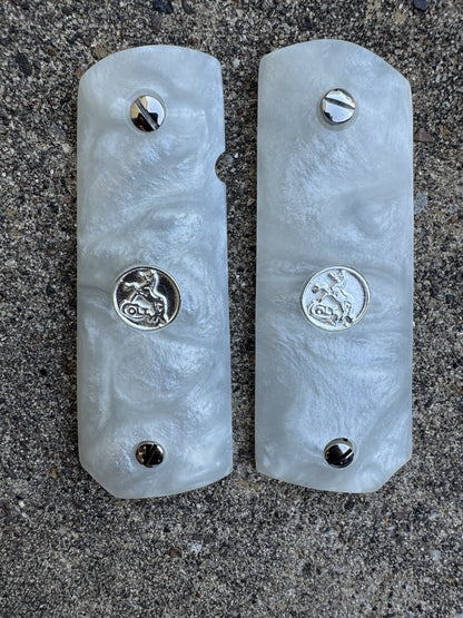 1911 45 38 Super Full Size Resin Silver Colt Coin Gun Pistol Grip Cachas