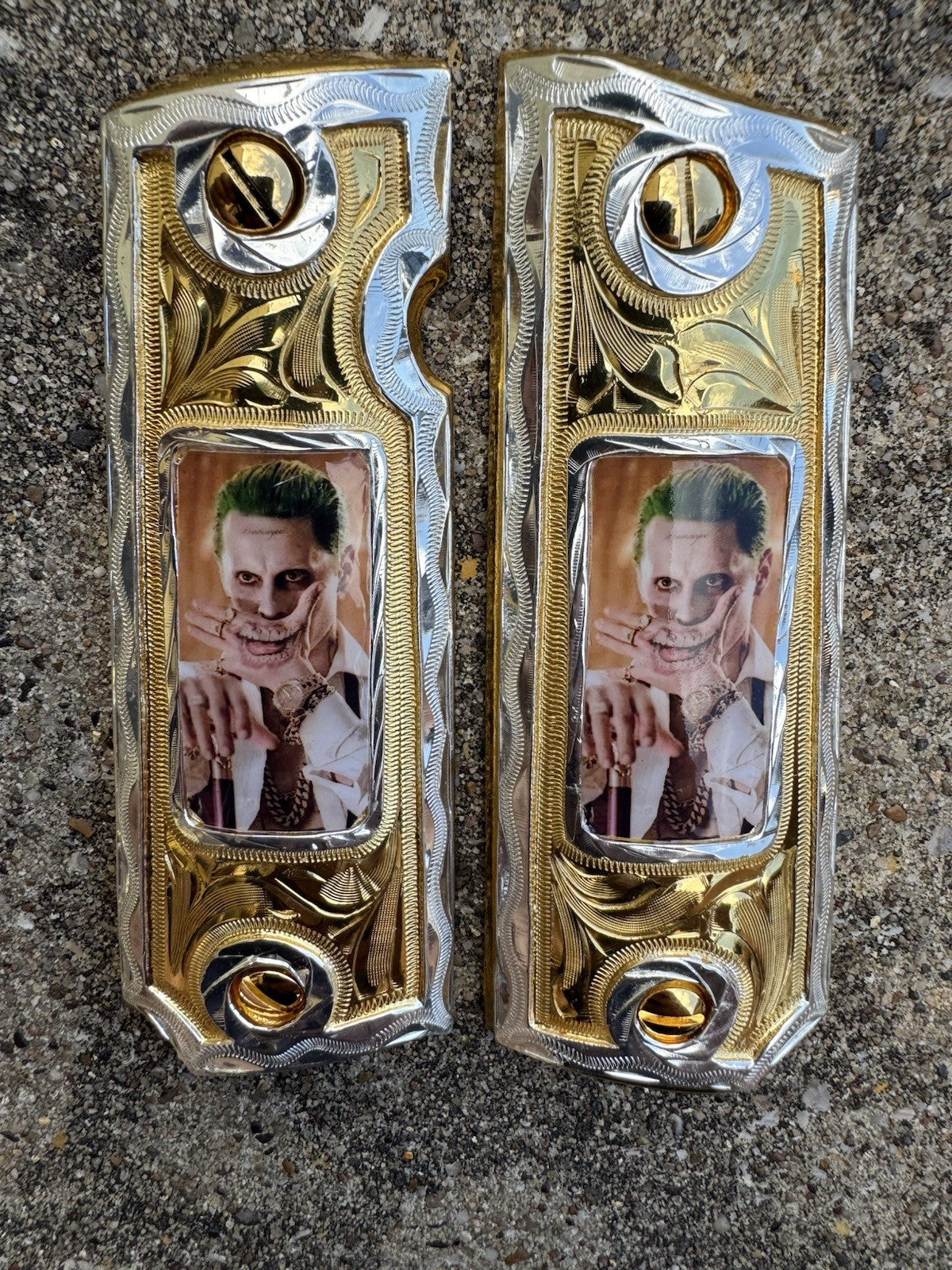 1911 45 38 Super Full Size Joker Gold Gun Pistol Grip Cachas & 24K Screws