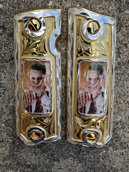 1911 45 38 Super Full Size Joker Gold Gun Pistol Grip Cachas & 24K Screws
