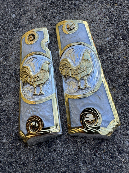 1911 45 38 Super Full Size Gallo Gold Gun Pistol Grip Cachas & 24K Screws