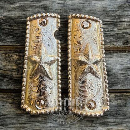 1911 45 38 Super Full Size Gold Gun Pistol Grip Cachas Chapeado & 24K Screws