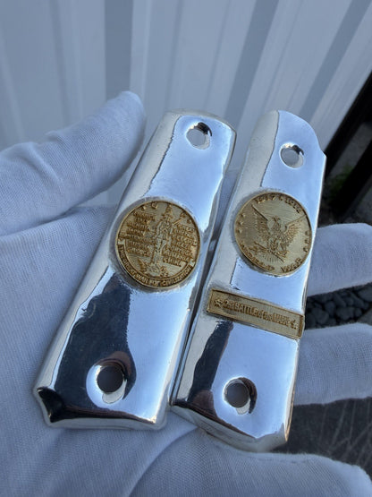 1911 45 38 Super Full Size Gold Gun Pistol Grip Cachas
