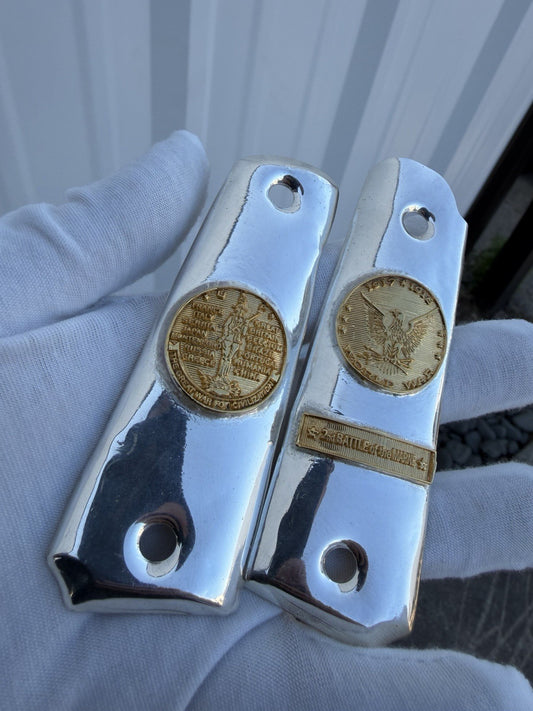 1911 45 38 Super Full Size Gold Gun Pistol Grip Cachas