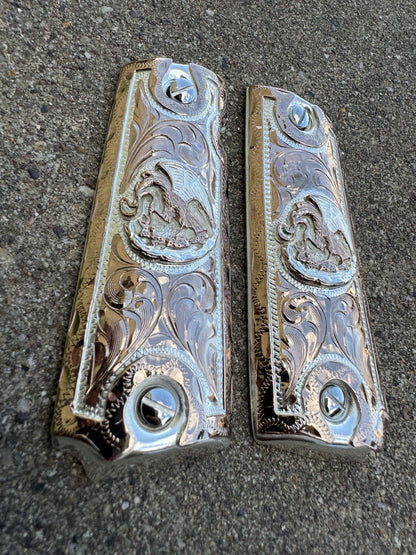 1911 45 38 Super Full Size Aguila Rose Gold Gun Pistol Grip Cachas & 24K Screws