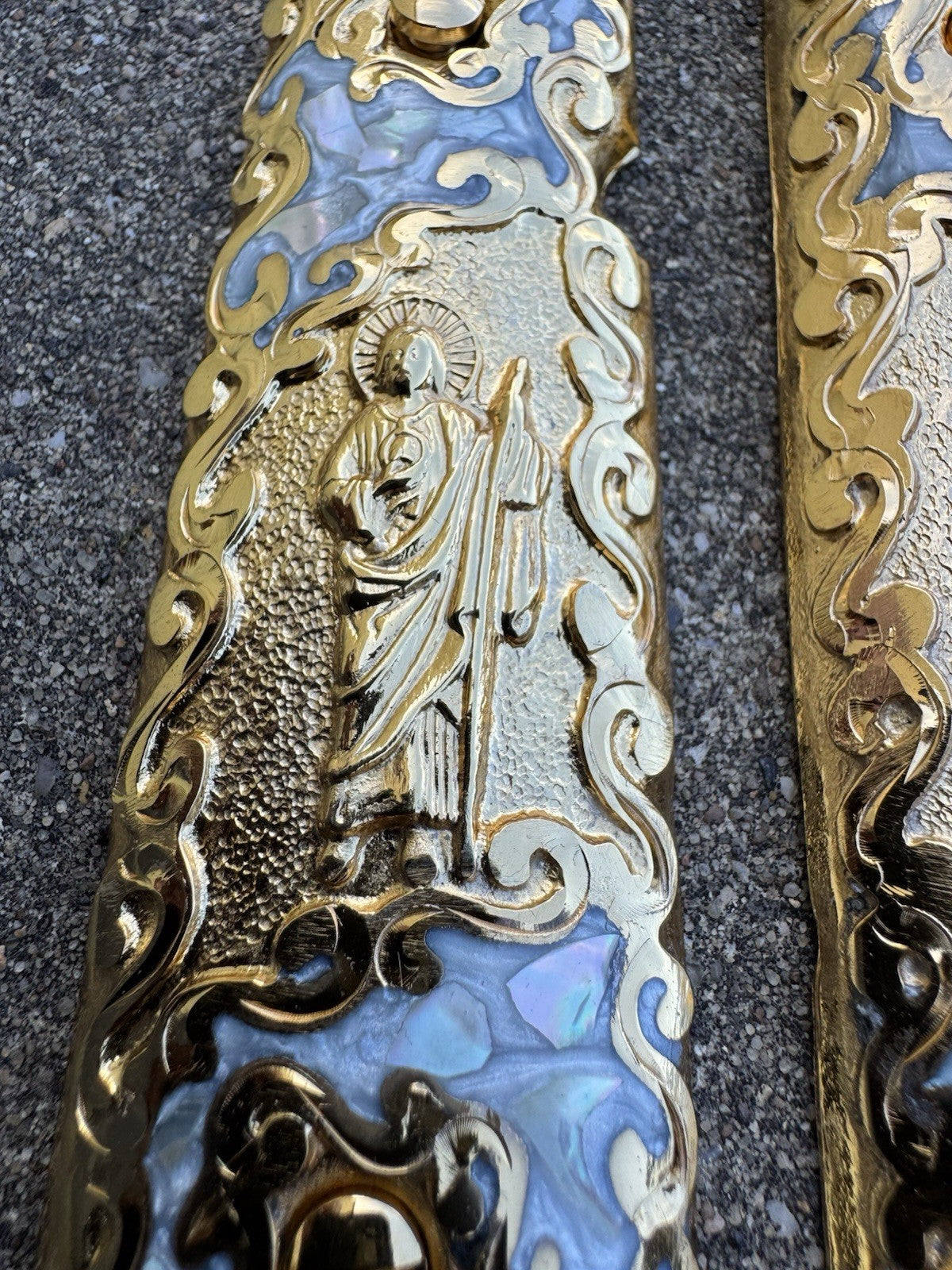 1911 45 38 Super Full Size San Judas Gold Gun Pistol Grip Cachas & 24K Screws