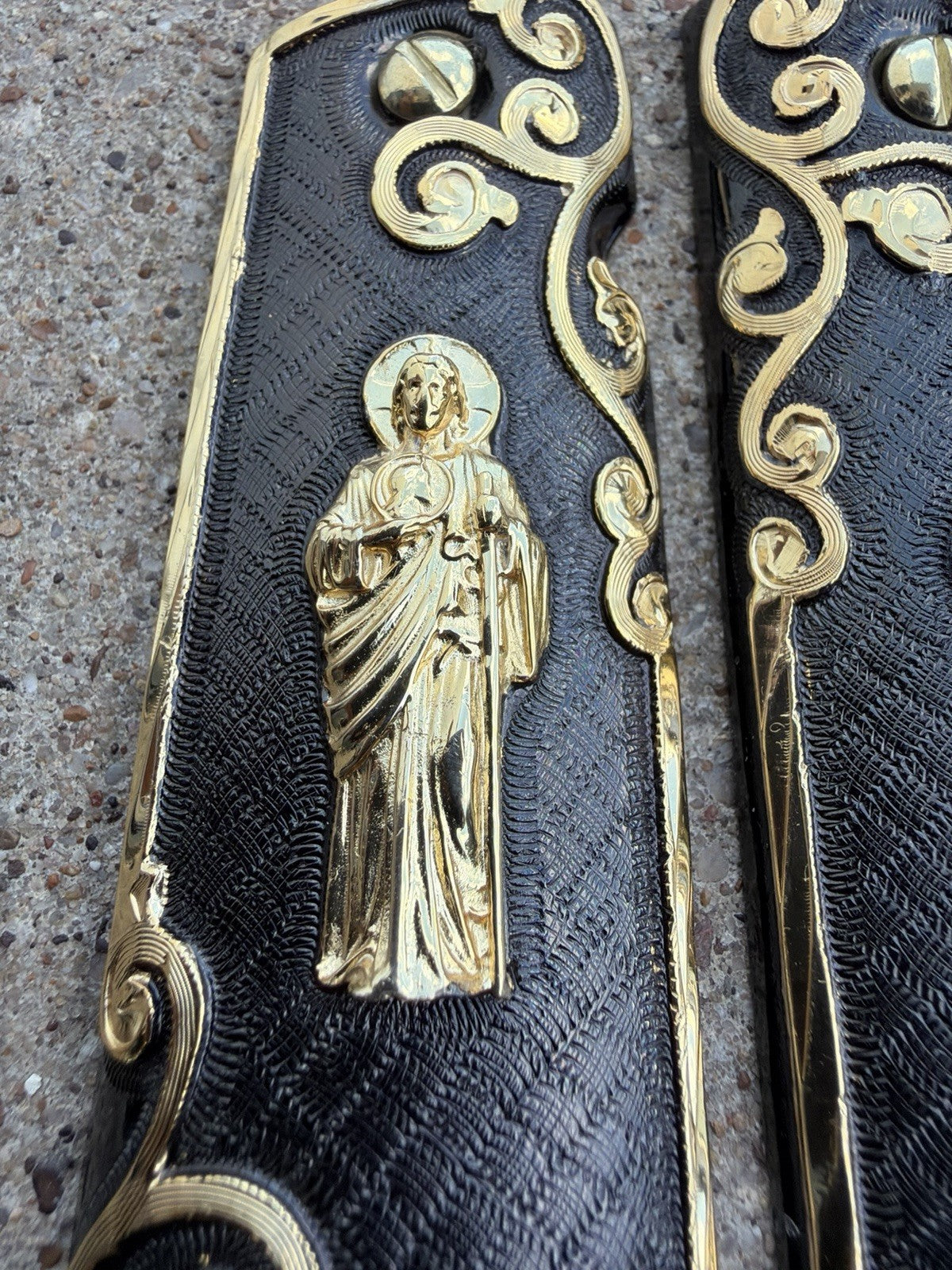 1911 45 38 Super Full Size San Judas Gold Gun Pistol Grip Cachas & 24K Screws