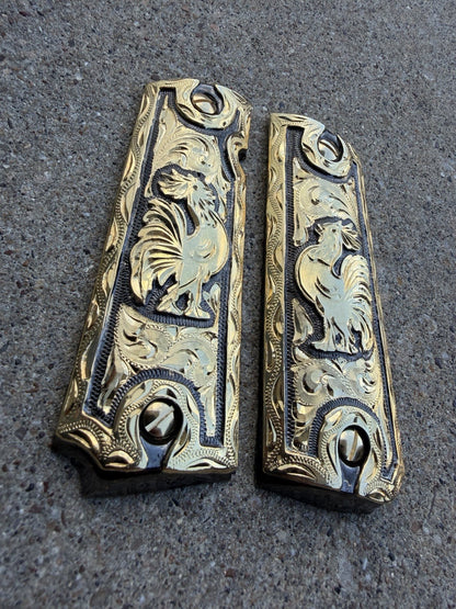 1911 45 38 Super Full Size Gallo Gold Gun Pistol Grip Cachas & 24K Screws