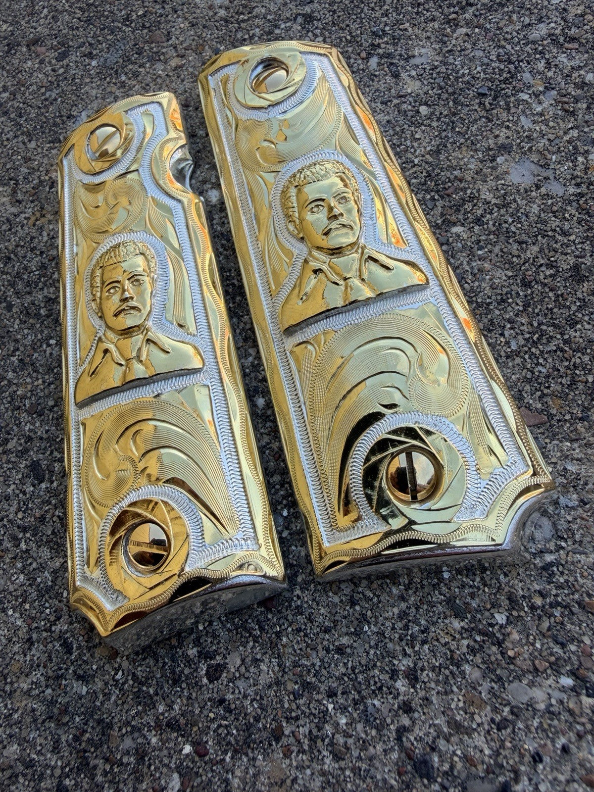 1911 45 38 Super Full Size Gold Gun Pistol Grip Cachas & 24K Screws