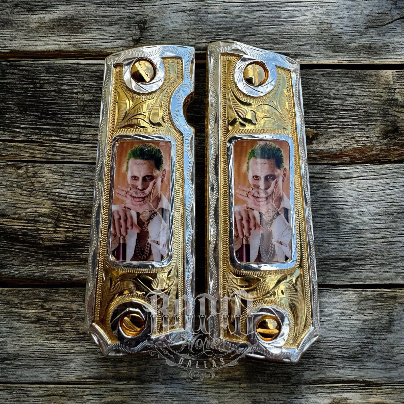 1911 45 38 Super Full Size Joker Gold Gun Pistol Grip Cachas & 24K Screws