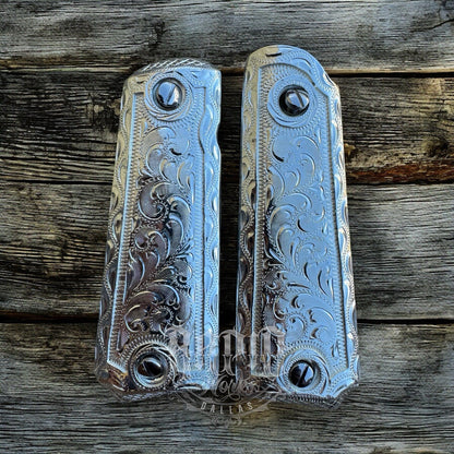 1911 45 38 Super Full Size Gun Pistol Grip Cachas & Polished Screws