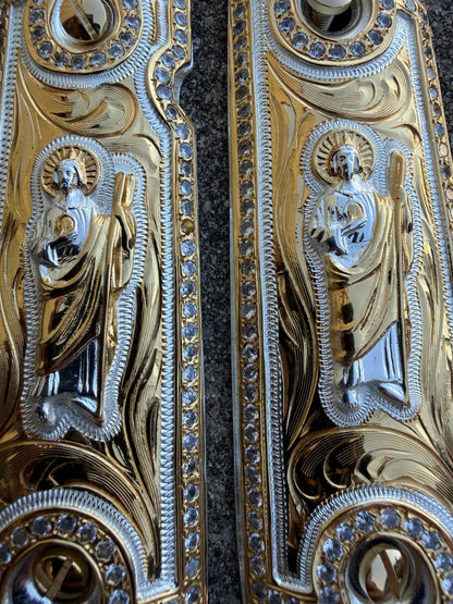 1911 ZIRCONIA 45 38 SUPER SAN JUDAS GOLD GUN PISTOL GRIP CACHAS & 24K SCREWS