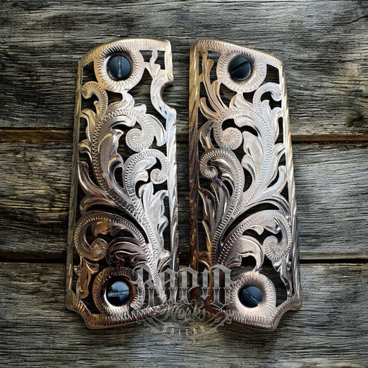 1911 45 38 Super Full Size Rose Gold Gun Pistol Grip Cachas Chapeado & Screws