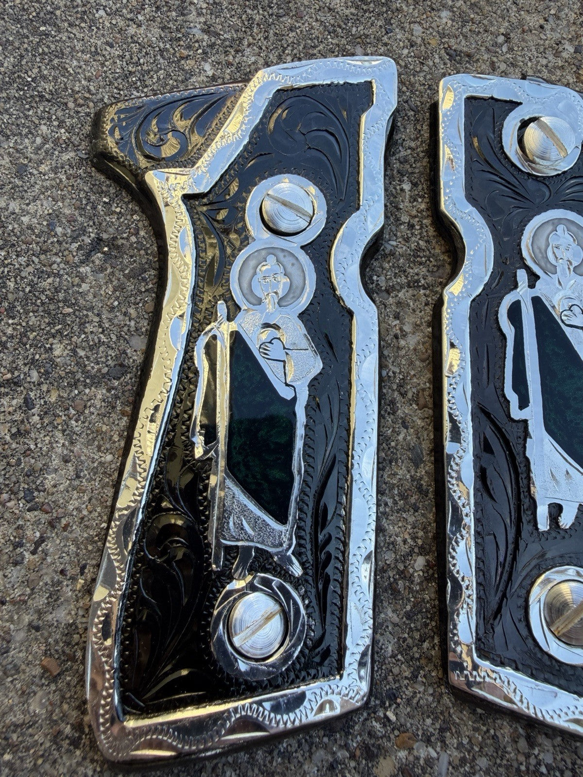 Beretta 92FS Cachas San Judas Pistol Custom Grips & Screws