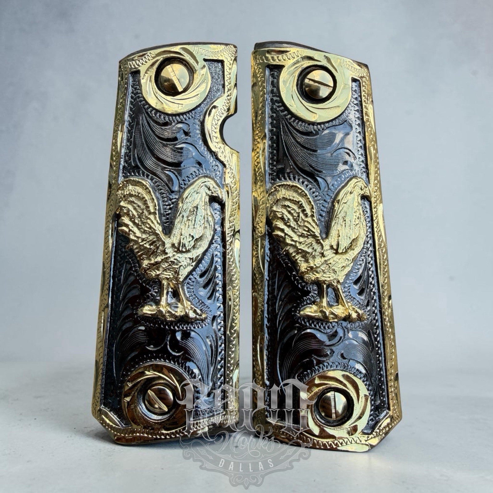 1911 45 38 Super Full Size Gallo Gold Gun Pistol Grip Cachas & 24K Screws