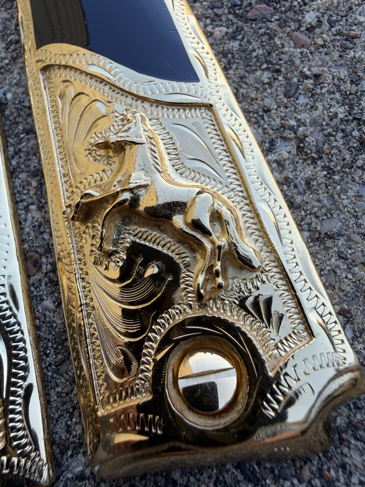 1911 45 38 Super Full Size Horse Gold Gun Pistol Grip Cachas & 24K Screws