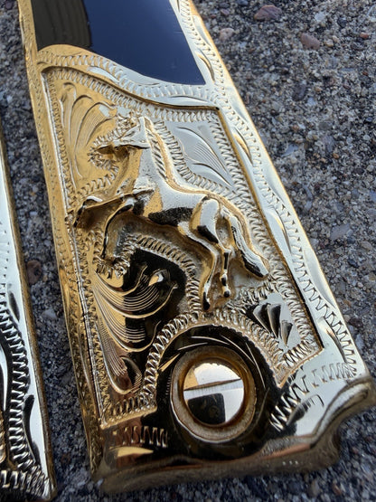 1911 45 38 Super Full Size Horse Gold Gun Pistol Grip Cachas & 24K Screws
