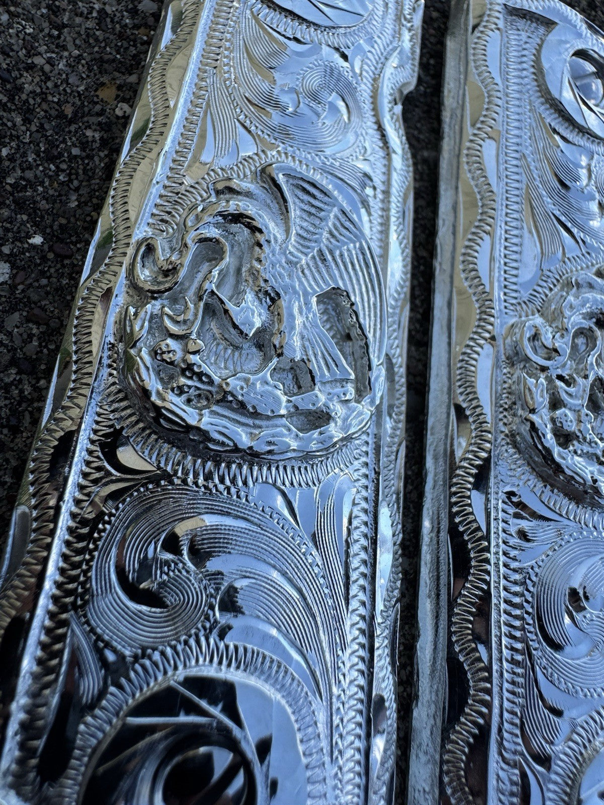 1911 45 38 Super Full Size Mexican Eagle Gun Pistol Grip Cachas & Polished Screw