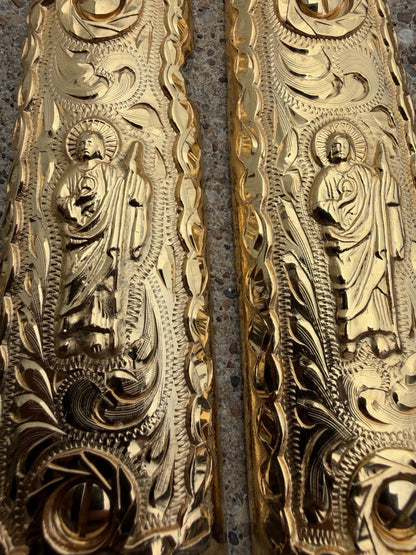 1911 45 38 Super Full Size San Judas Gold Gun Pistol Grip Cachas & 24K Screws