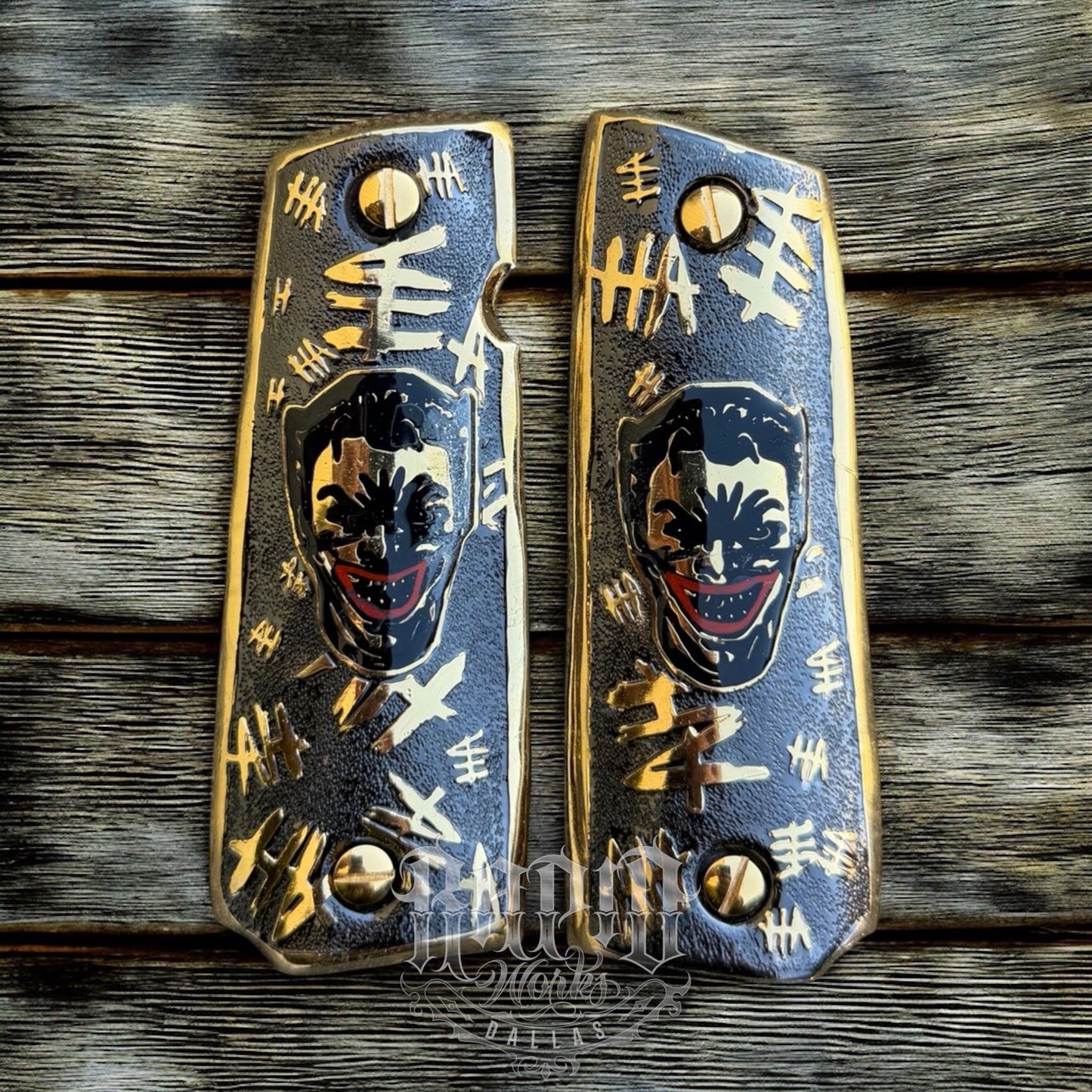1911 45 38 Super Full Size Joker Gold Gun Pistol Grip Cachas & 24K Screws