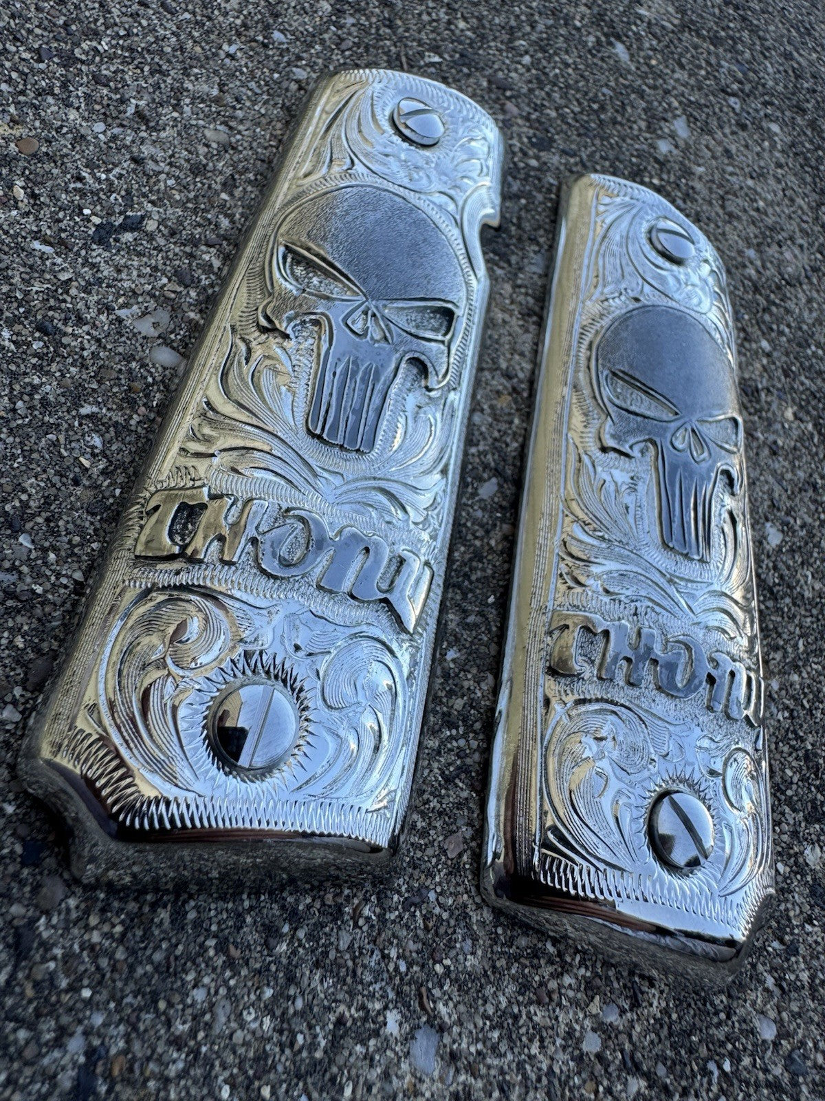 1911 45 38 Super Full Size Thony Gun Pistol Grip Cachas & Polished Screws