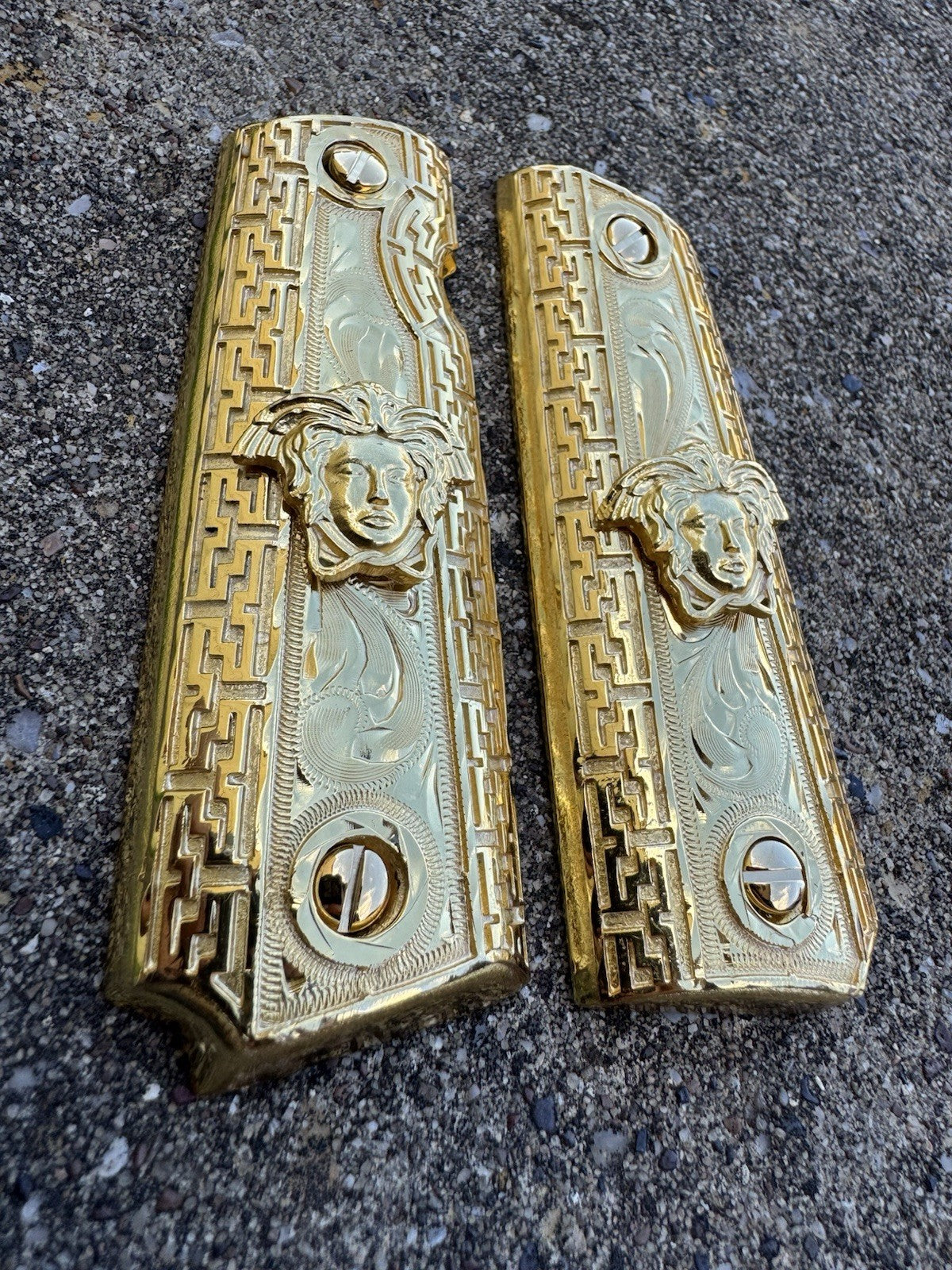 1911 45 38 Super Full Size Versace Gold Gun Pistol Grip Cachas
