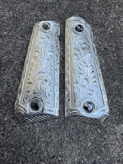 1911 45 38 Super Full Size Gun Pistol Grip Cachas & Polished Screws