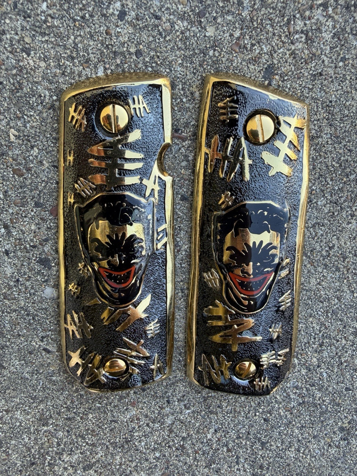 1911 45 38 Super Full Size Joker Gold Gun Pistol Grip Cachas & 24K Screws