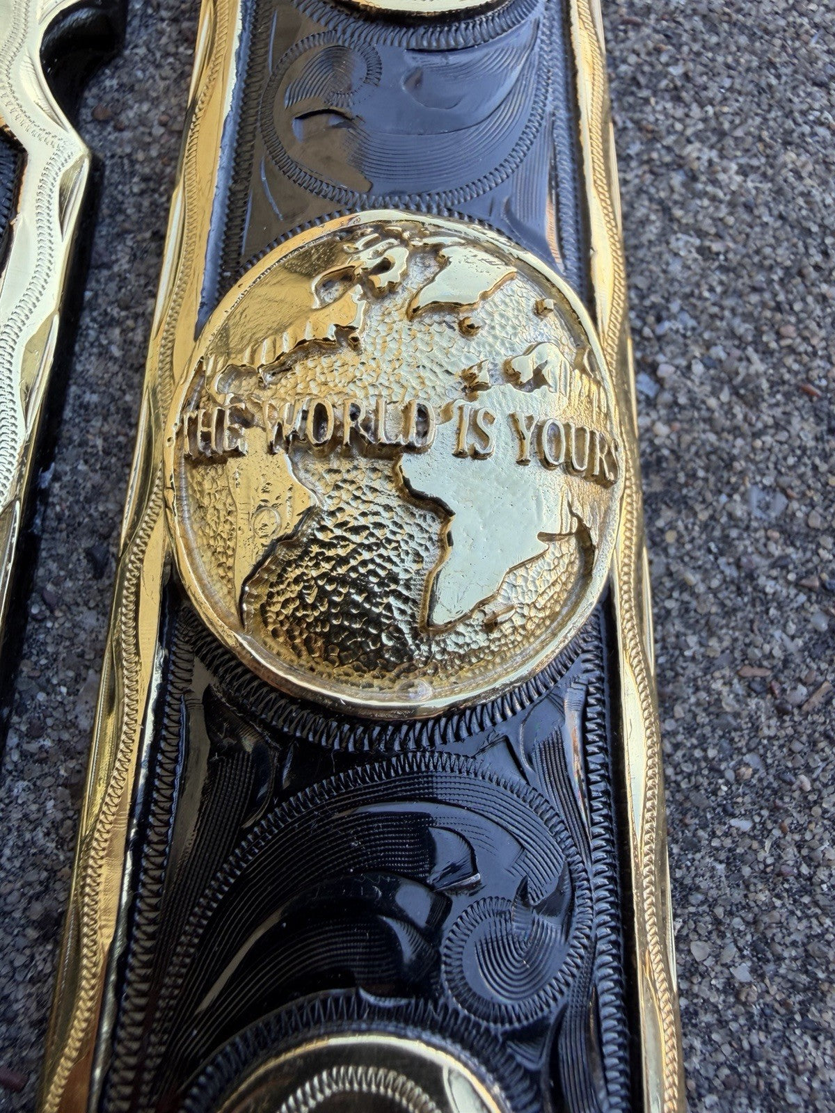 1911 45 38 Super Full Size World Is Yours Gold Gun Pistol Grip Cachas & 24KScrew