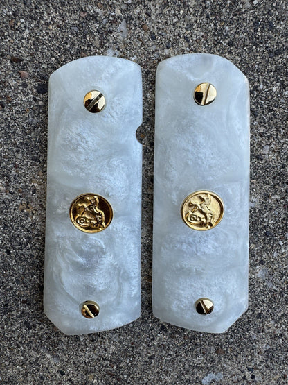 1911 45 38 Super Full Size Resin Gold Colt Coin Gun Pistol Grip Cachas