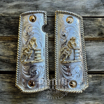 1911 45 38 Super Full Size Gold Gun Pistol Grip Cachas Chapeado & 24K Screws