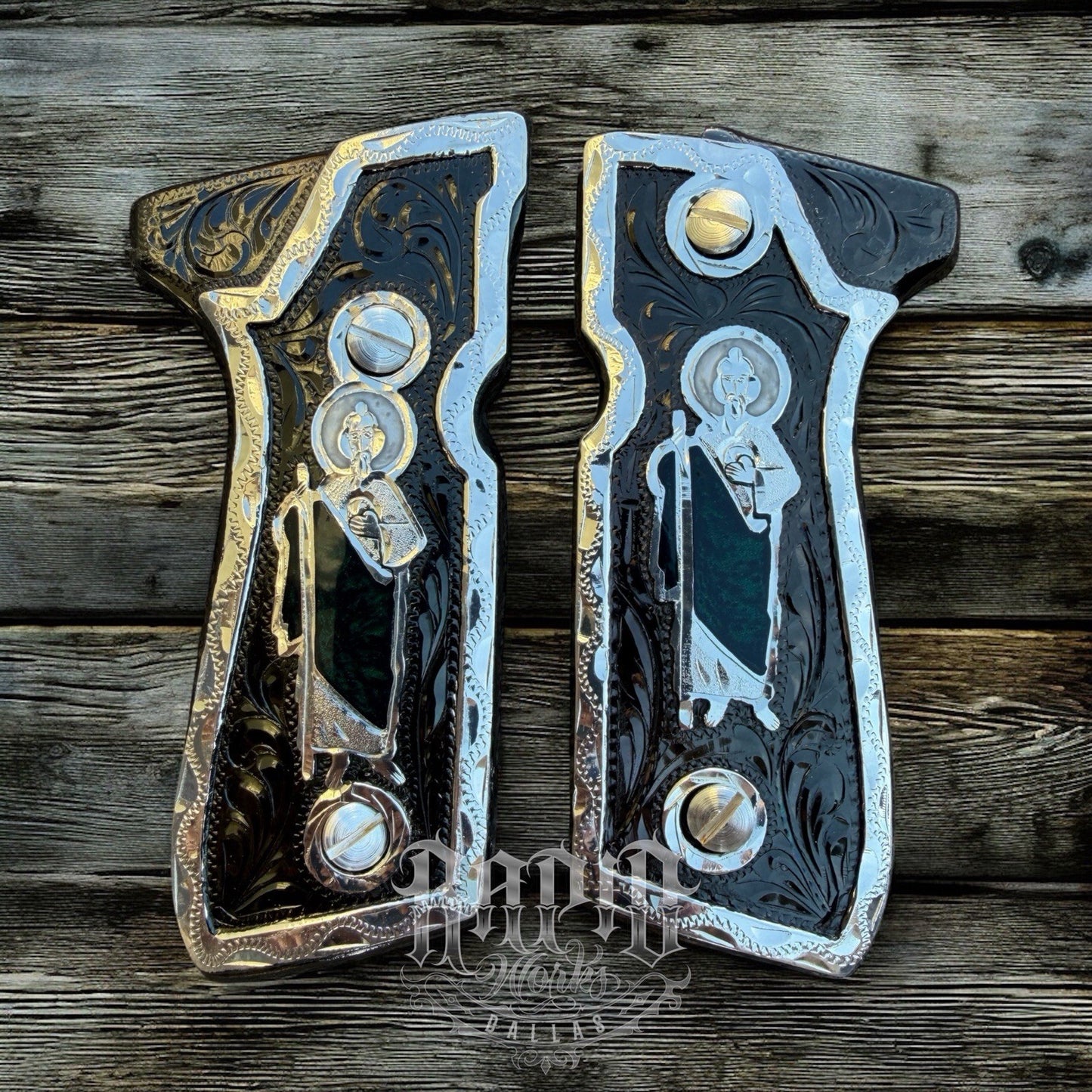 Beretta 92FS Cachas San Judas Pistol Custom Grips & Screws