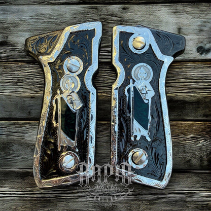 Beretta 92FS Cachas San Judas Pistol Custom Grips & Screws