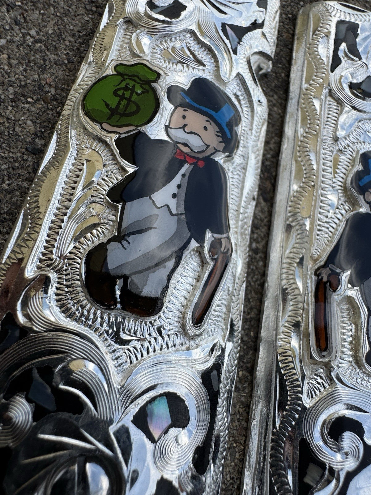 1911 45 38 Super Full Size Monopoly Gun Pistol Grip Cachas & Polished Screws